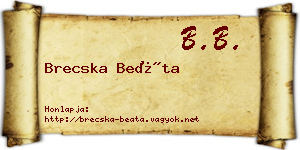 Brecska Beáta névjegykártya