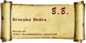 Brecska Beáta névjegykártya