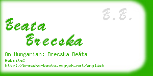 beata brecska business card