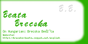 beata brecska business card